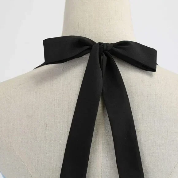 Vintage 50s Rockabilly Swing Dress Polka Dots Floral Halter A-Line - Picture 5 of 6